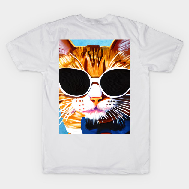 Ginger Cat wearing sunglasses Sassy Cat by hanabiprints